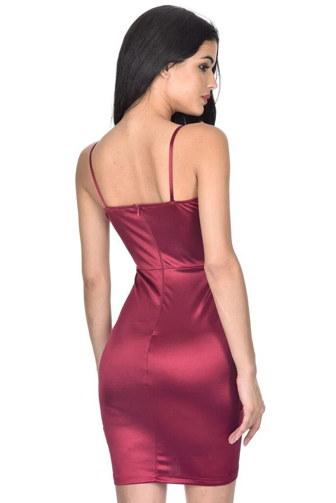 Plum Wrap Front Dress - Image 3