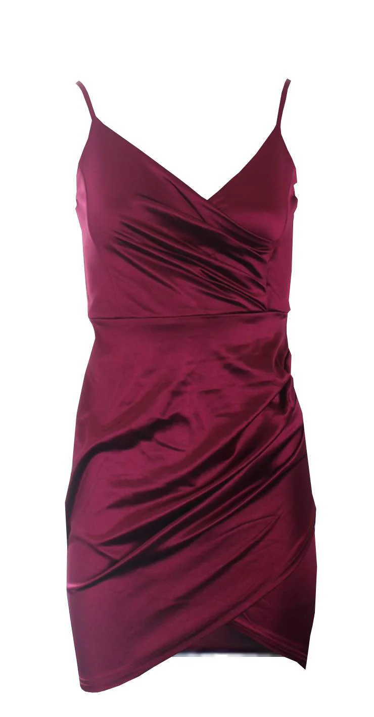 Plum Wrap Front Dress - Image 4