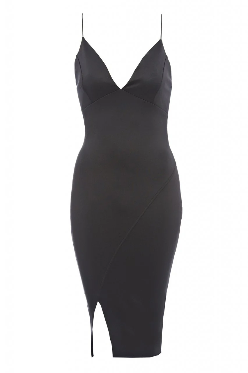 Plunge Front Split Bodycon Dress - Image 5