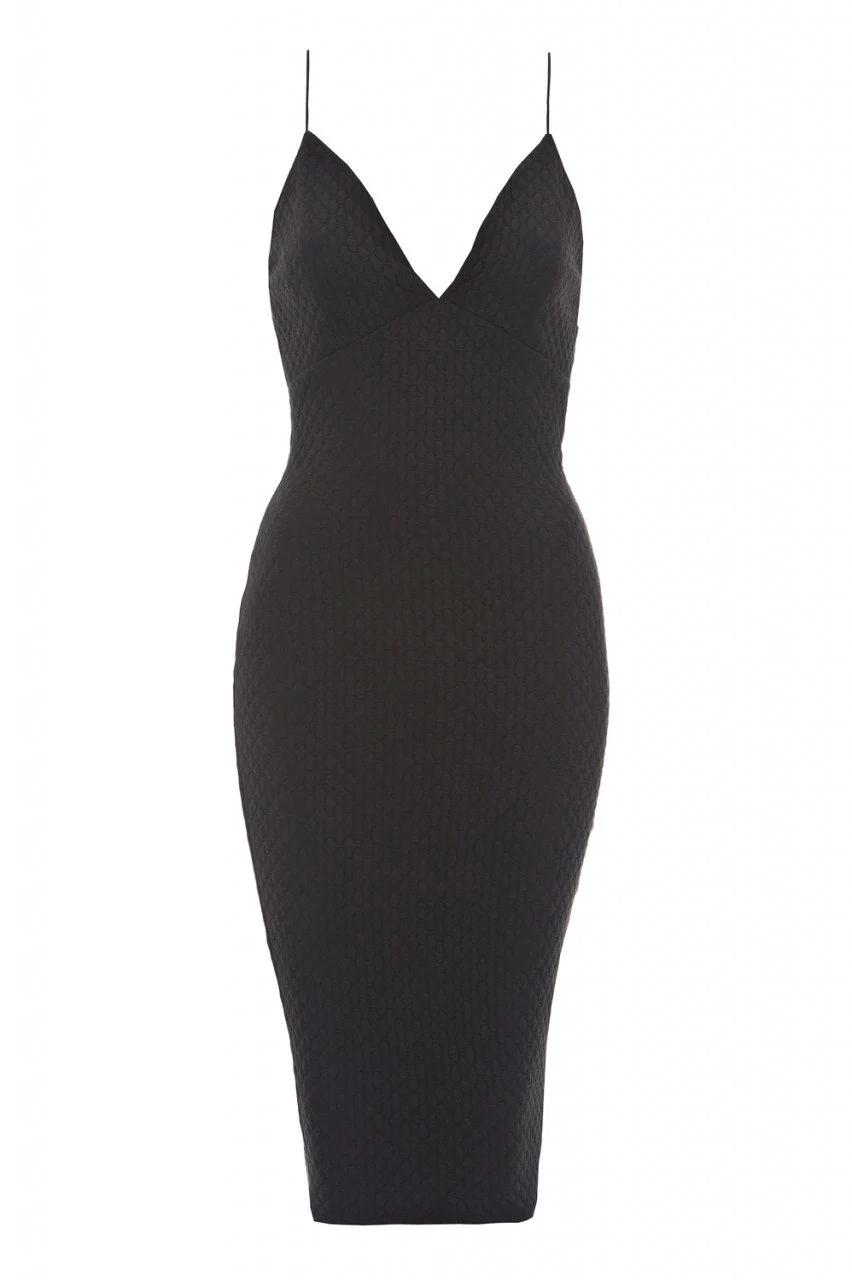 Plunge Front Waffle Midi Dress - Image 5
