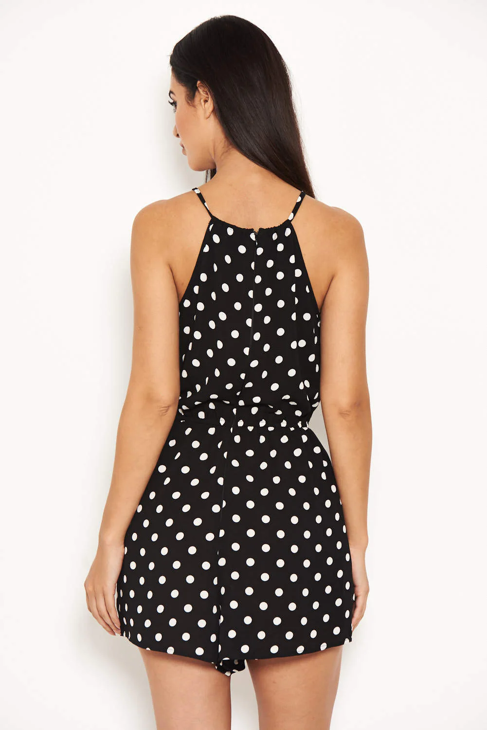 Polka Dot Tie Waist Playsuit - Image 3