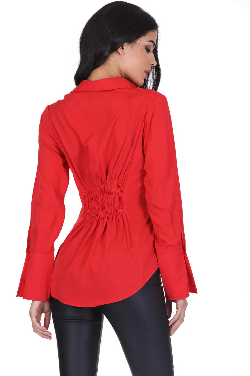 Red Corset Tie Shirt - Image 3