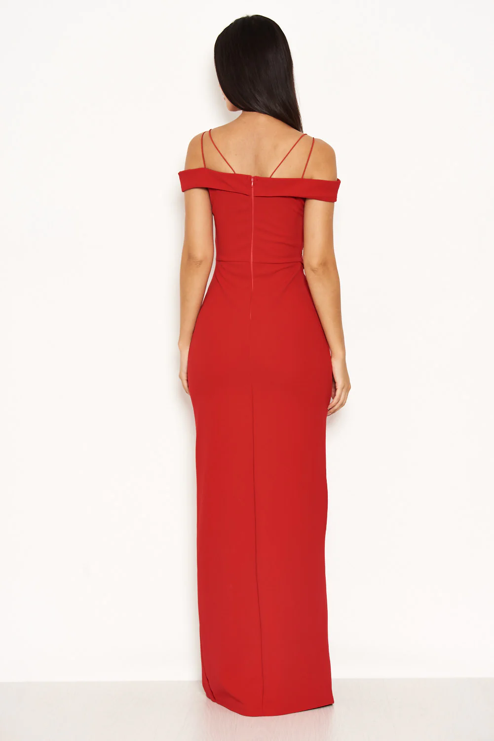 Red Crochet Detail Double Strap Maxi Dress - Image 3