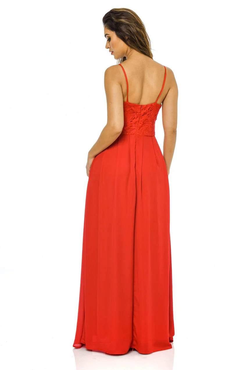 Red Crochet Maxi Dress - Image 3