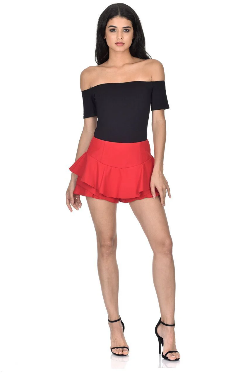 Red Frill Skort Shorts - Image 2
