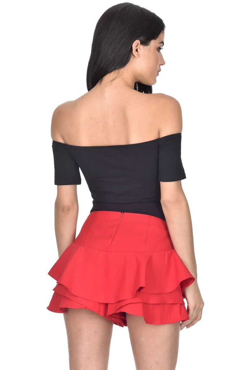 Red Frill Skort Shorts - Image 3