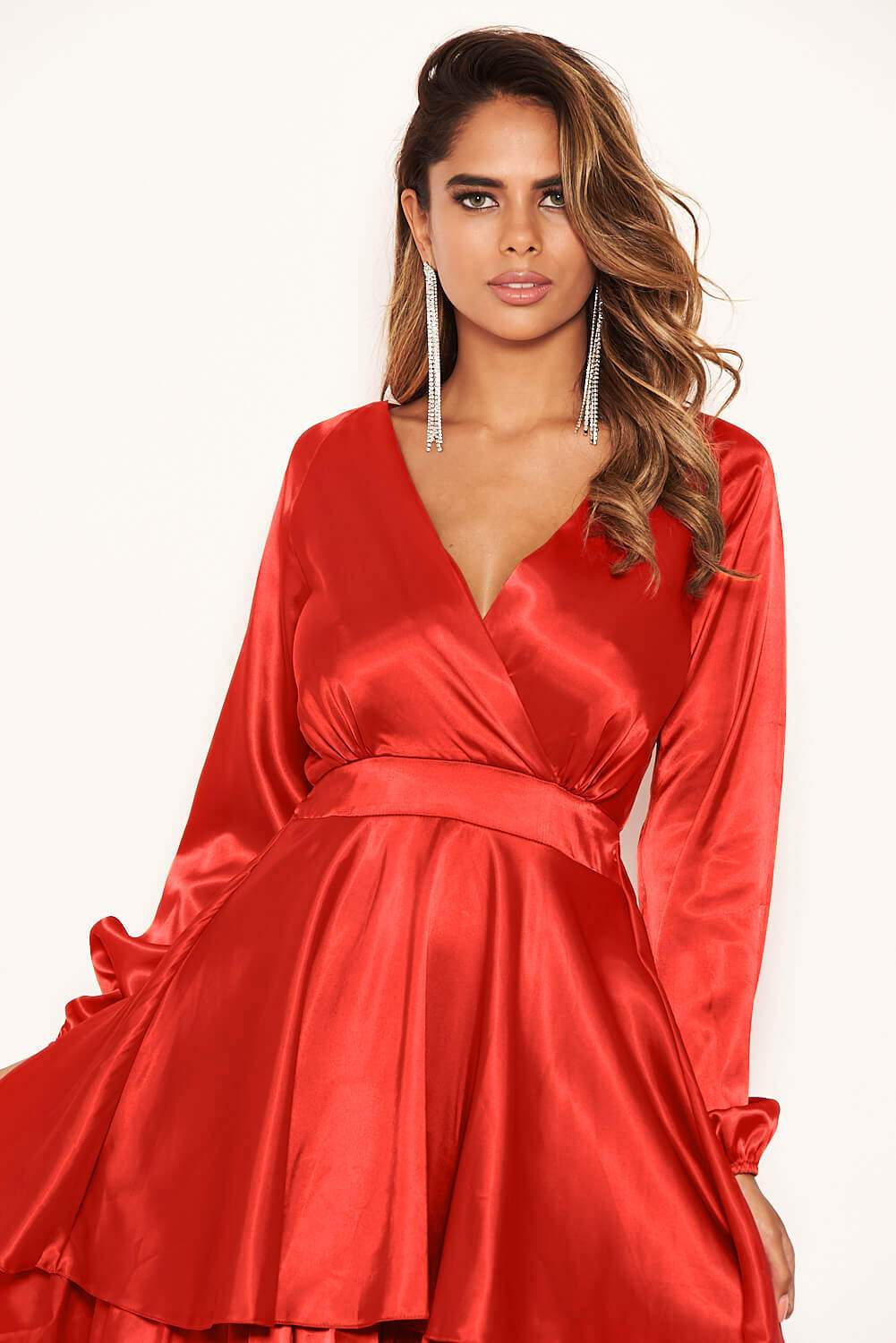 Red Satin Dress - Image 5
