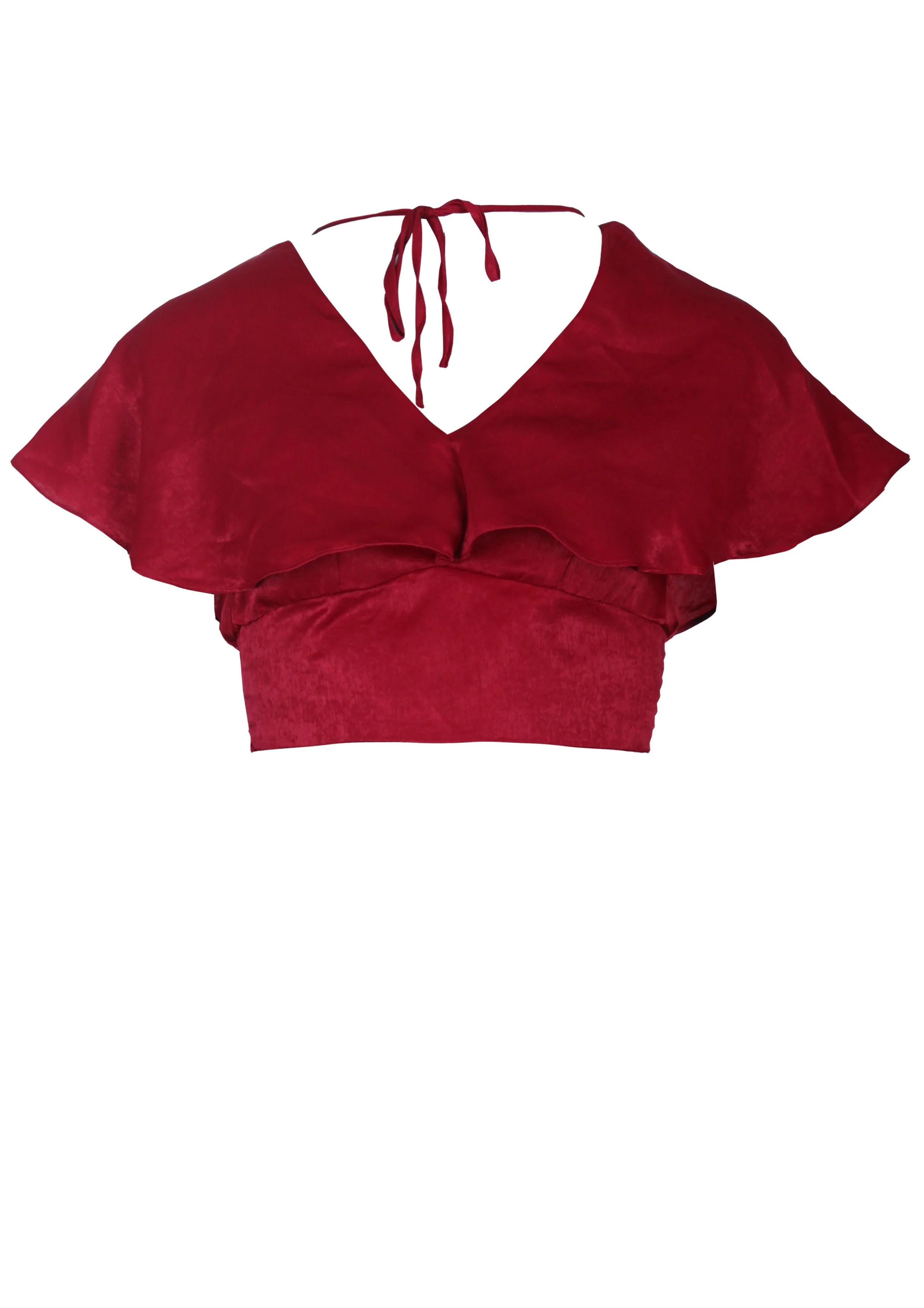 Red Silky Cropped Top - Image 4