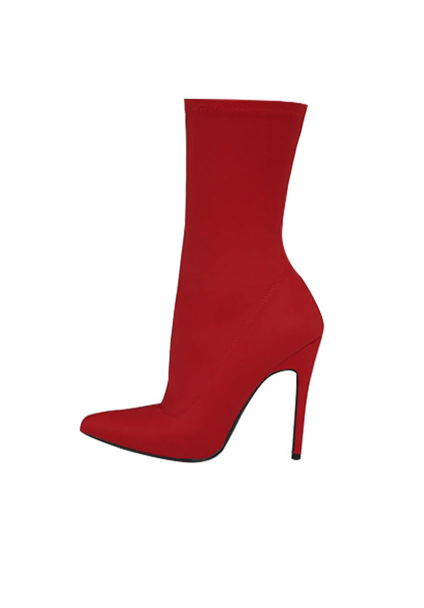 Red Stiletto Heel Boots - Image 2
