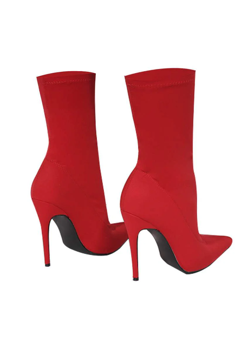 Red Stiletto Heel Boots - Image 3