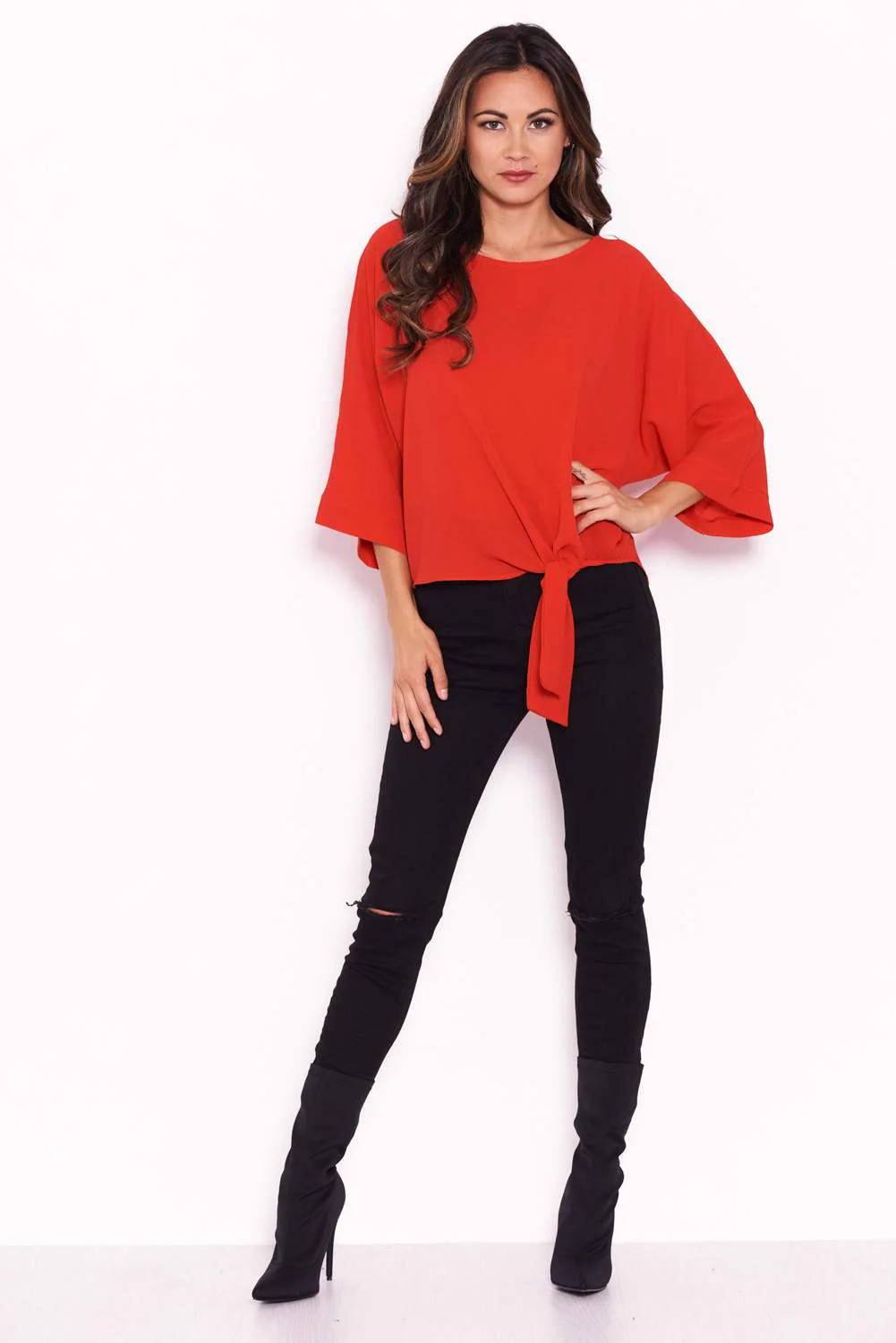 Red Wide Sleeve Top - Image 2