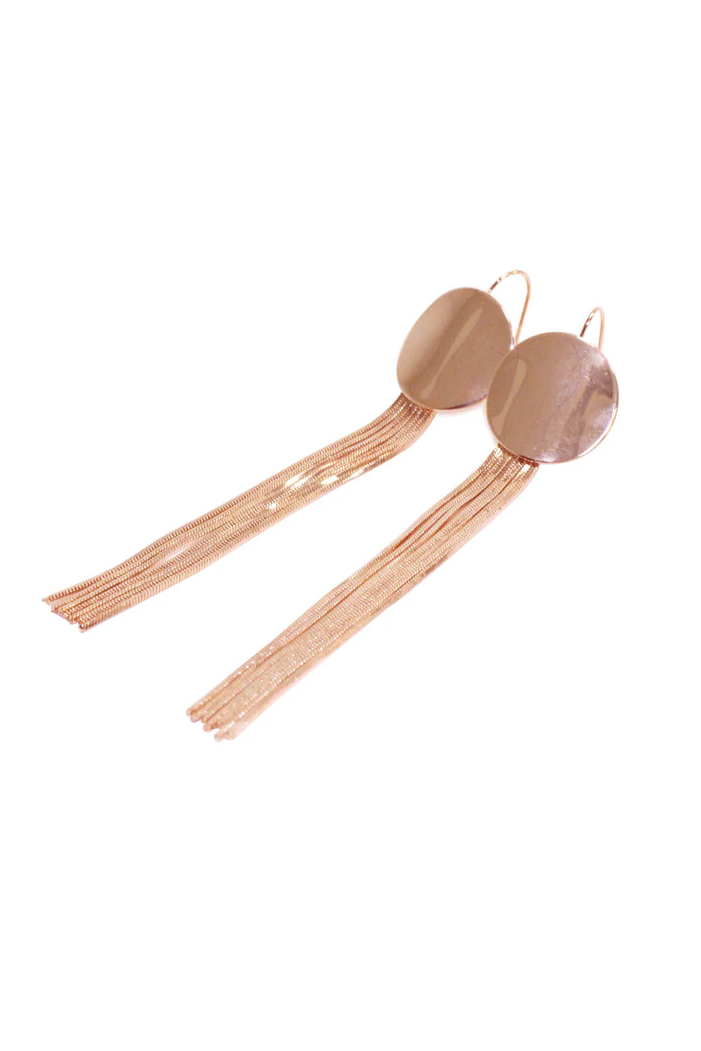 Rose Gold Circle Sleek Earrings - Image 2