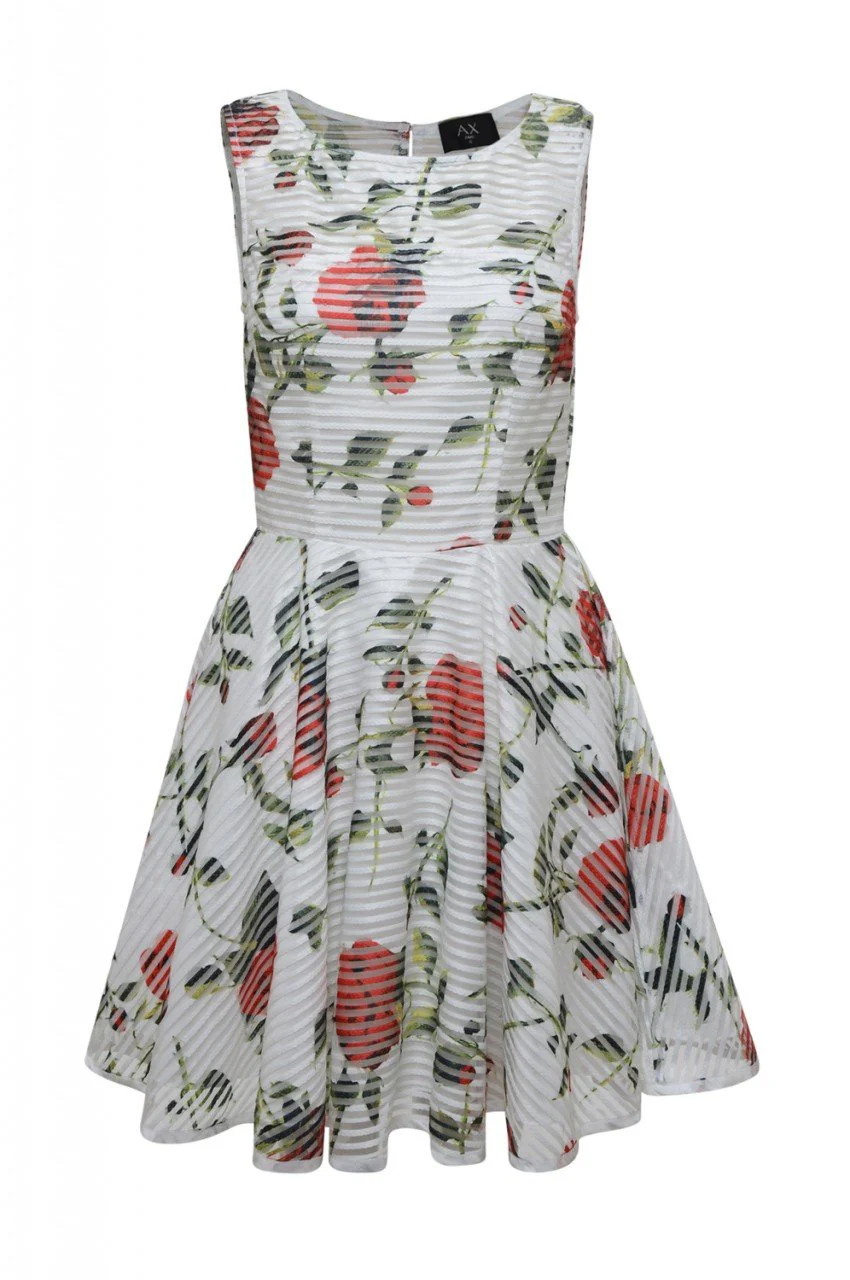 Rose Printed Skater Dress - Image 5