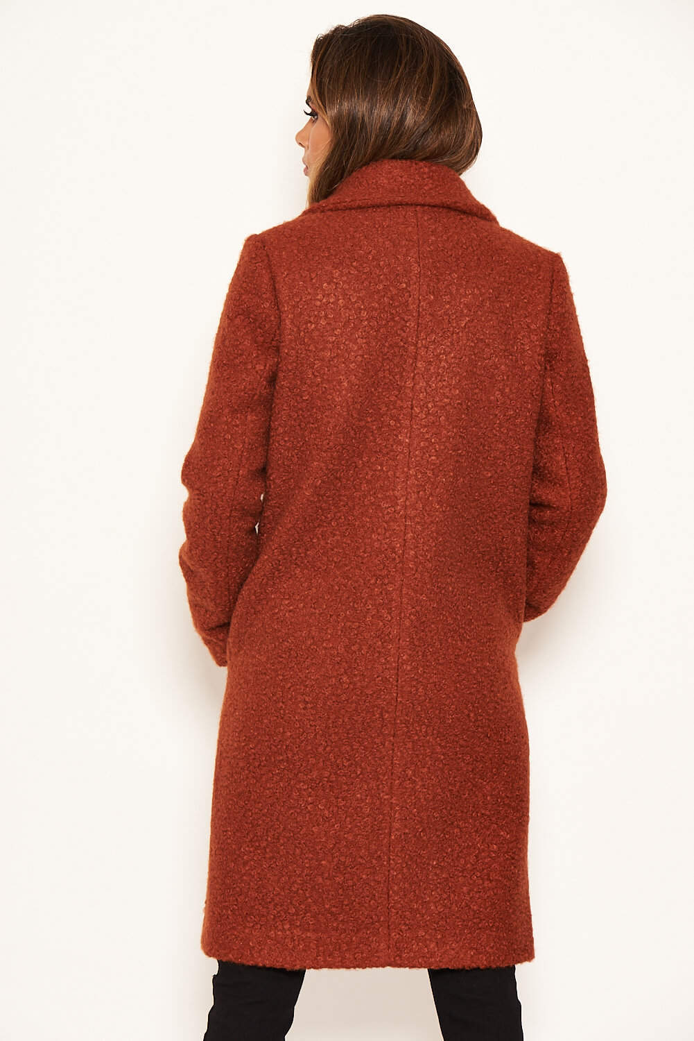 Rust Long Teddy Coat - Image 3