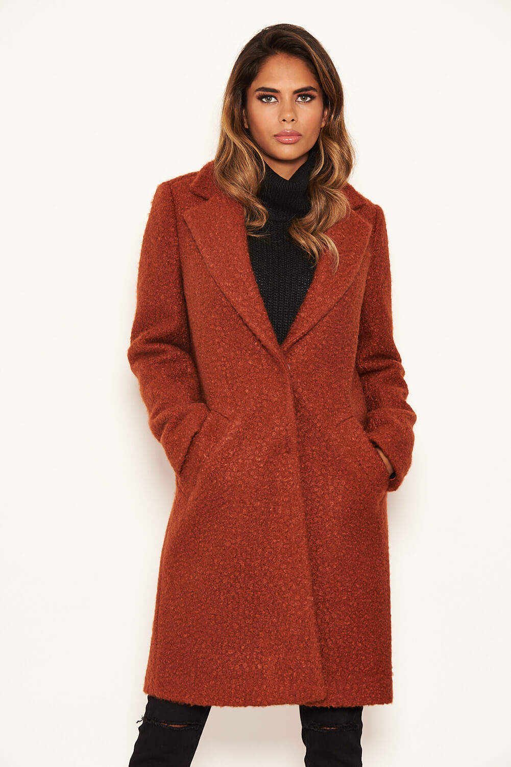 Rust Long Teddy Coat - Image 5