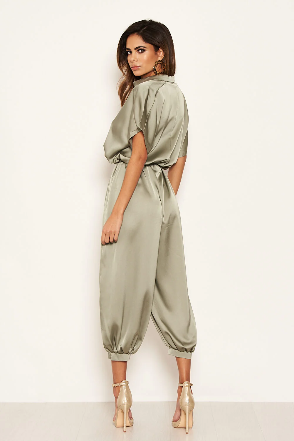Sage Button Up Jumpsuit - Image 3