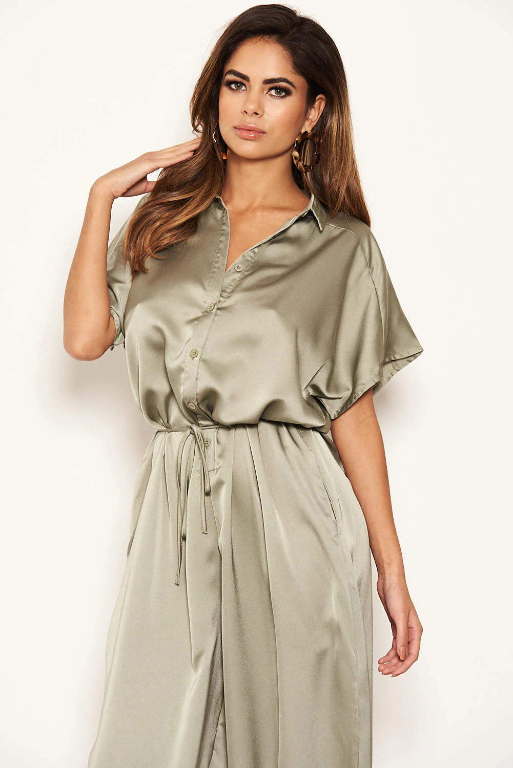 Sage Button Up Jumpsuit - Image 6