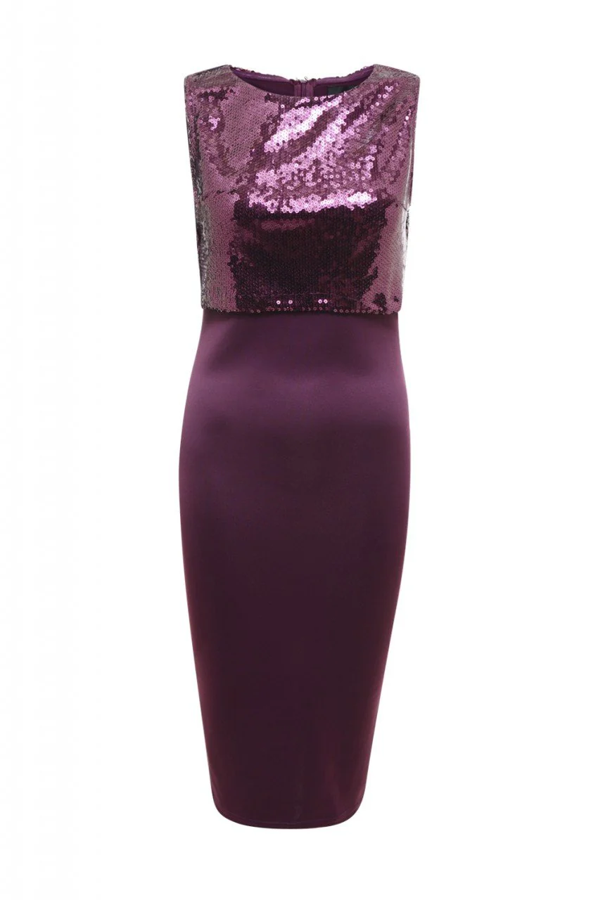 Sequin Over Lay Bodycon Dress - Image 5