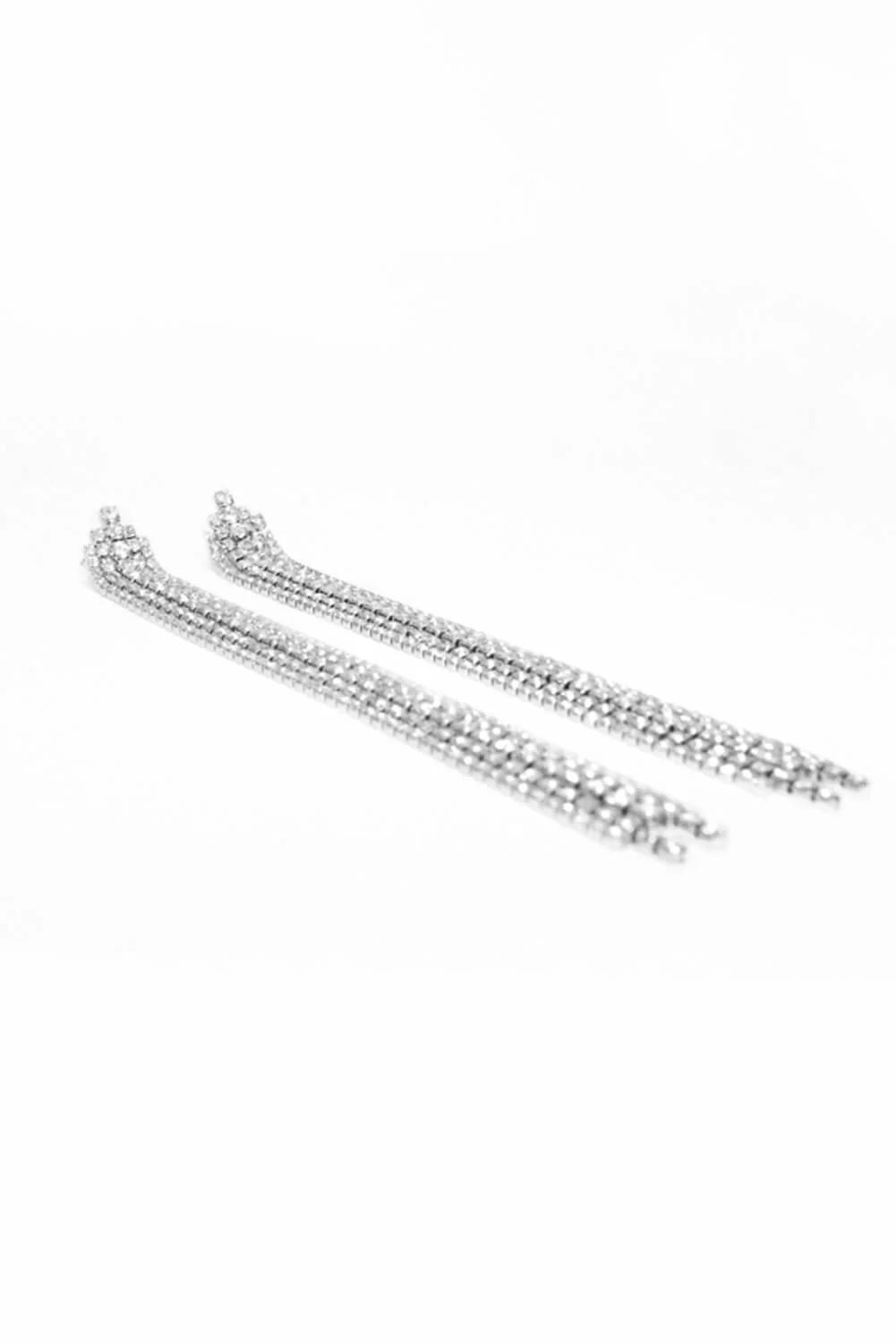 Silver Chain Sleek Drop Earrings - Image 5