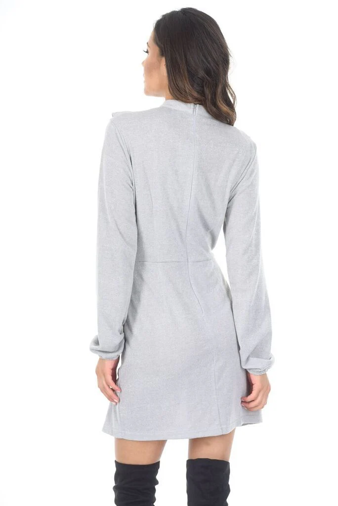 Silver Frill Front Skater Dress - Image 3