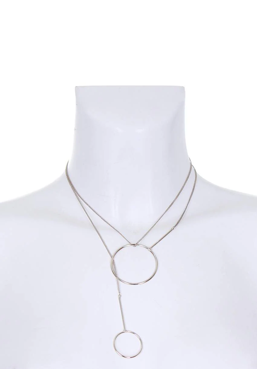 Silver Multiway Hoop Necklace