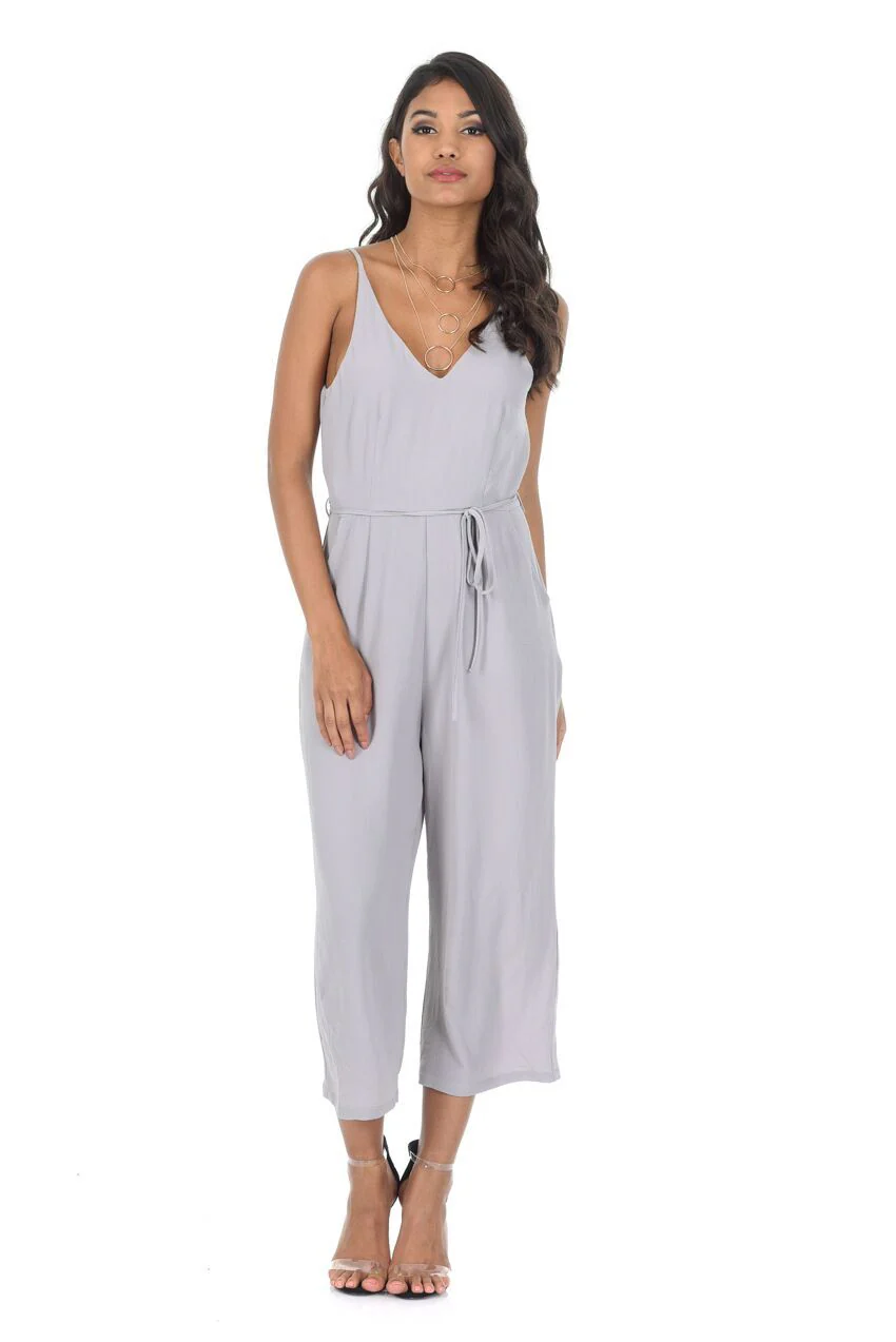 Silver Spaghetti Strap Jumpsuit - Image 2