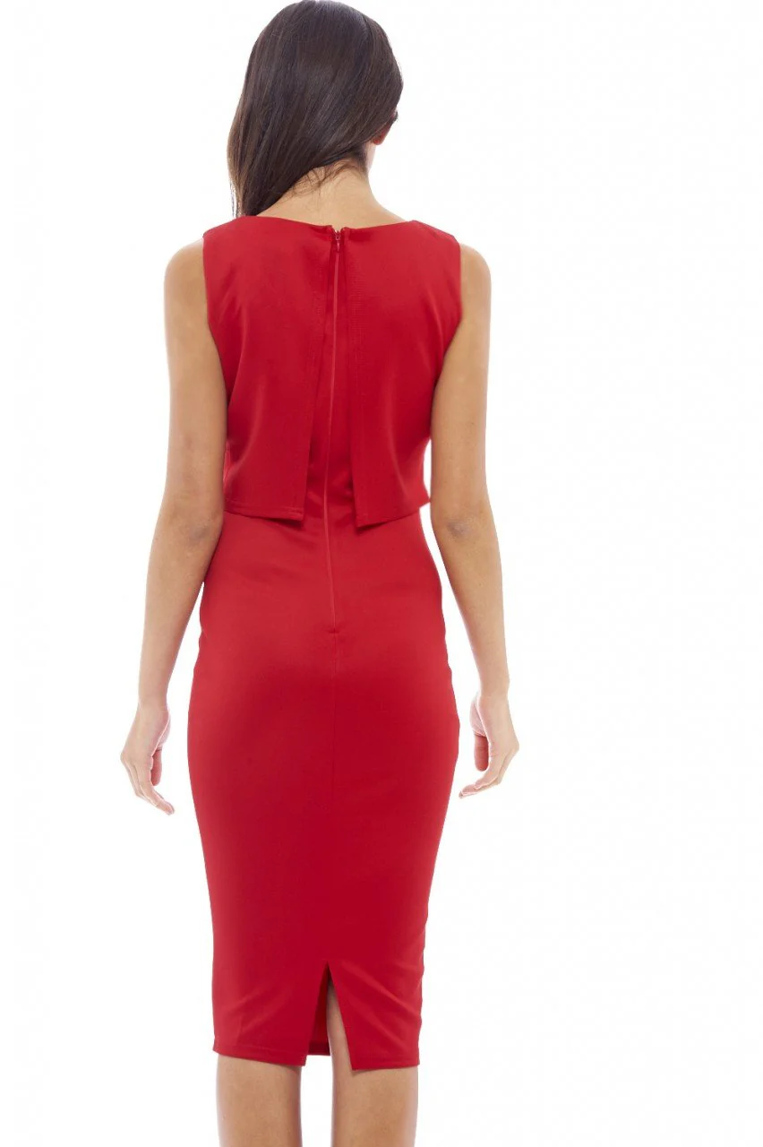 Sleeveless Overlay Midi Dress - Image 4