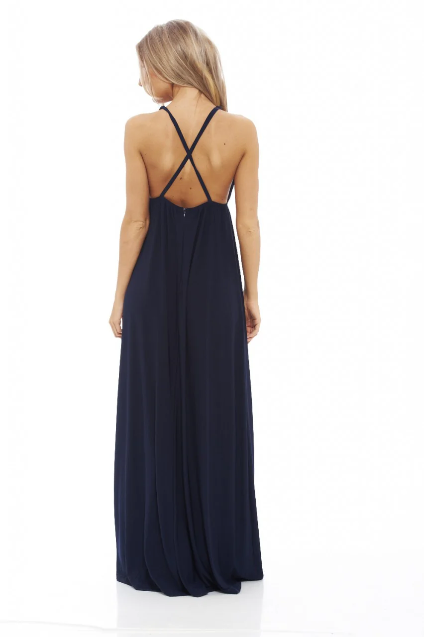 Slinky Plunge Maxi Dress - Image 4