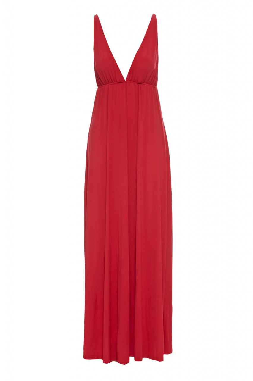 Slinky Plunge Maxi Dress - Image 5