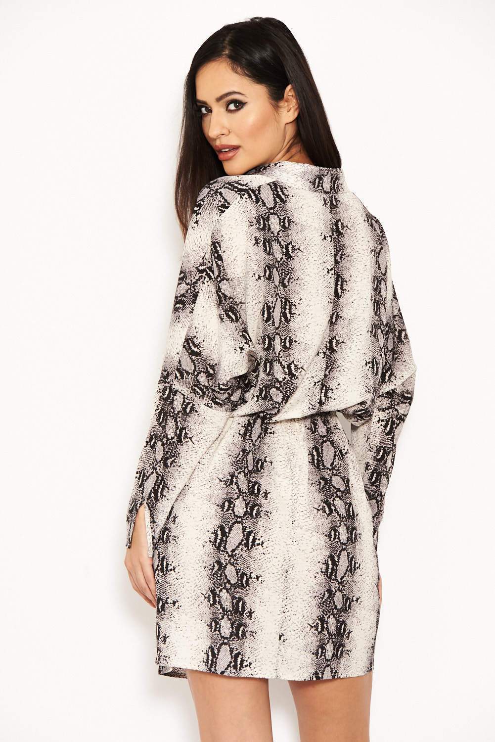 Snake Print Bat Wing Dress - Image 3