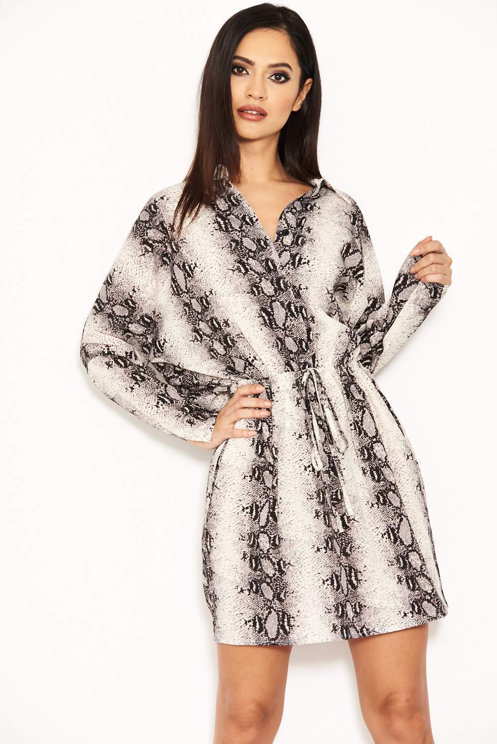 Snake Print Bat Wing Dress - Image 4