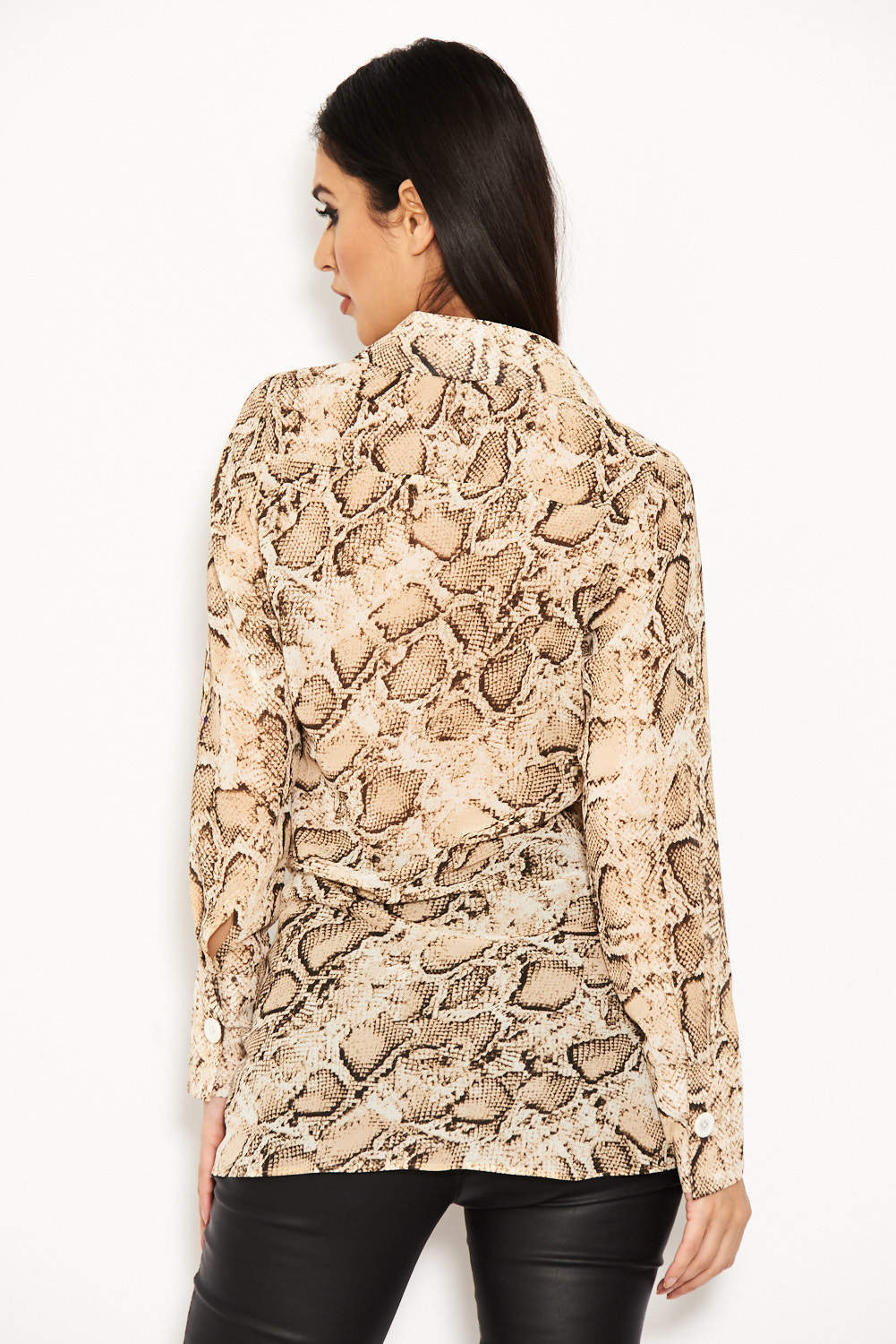 Snake Print Chiffon Top - Image 3