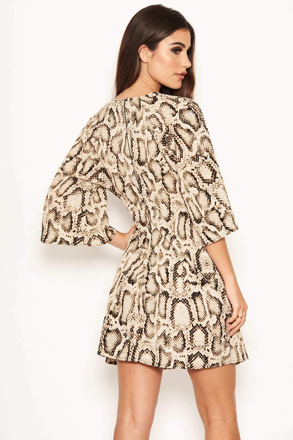 Snake Print Tie Front Shift Dress - Image 4