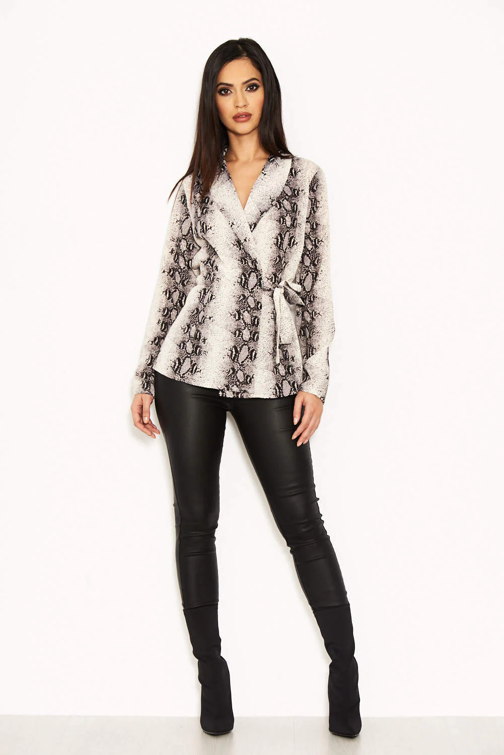 Snake Print Tie Waist Top - Image 2