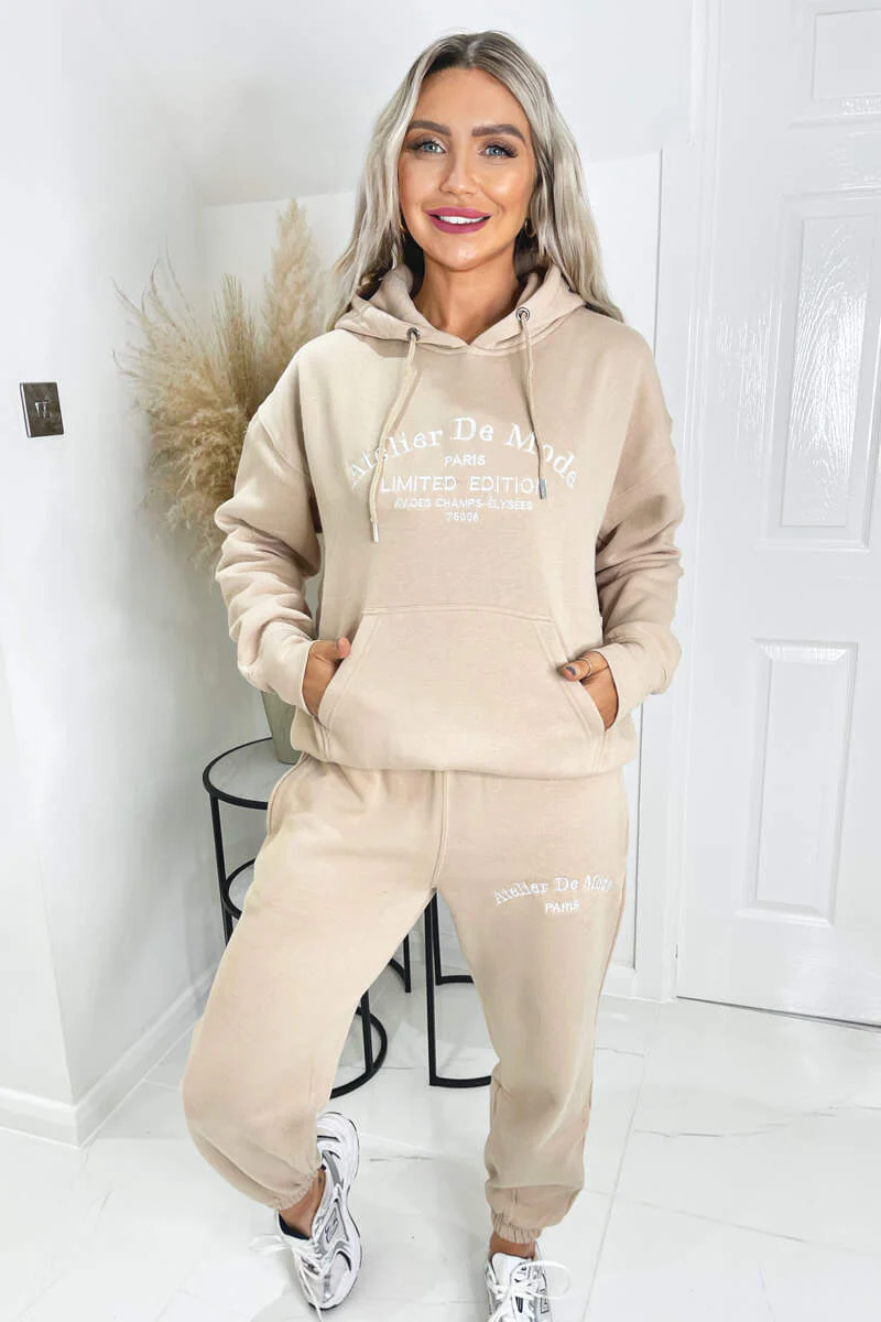 Stone Atelier Embroidered Slogan Hoodie Lounge Set - Image 2