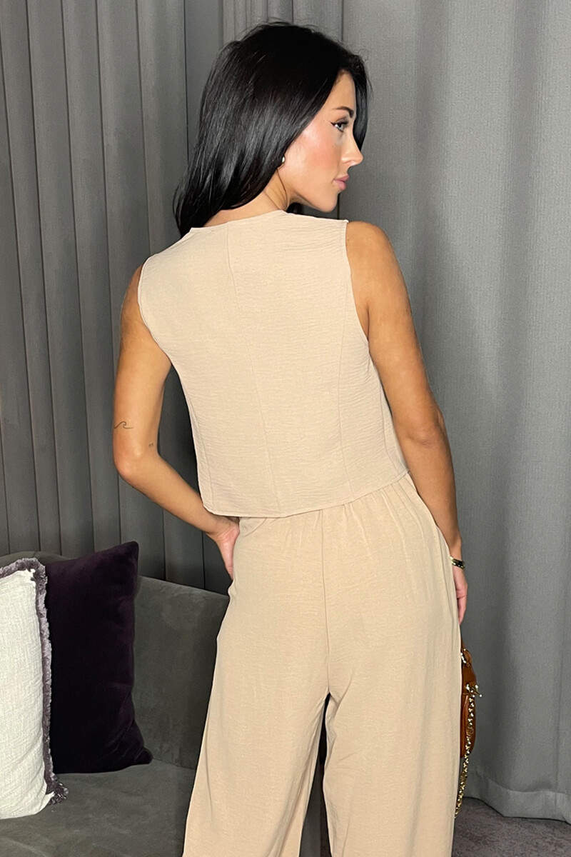 Stone Button Front Tailored Waistcoat - Image 6