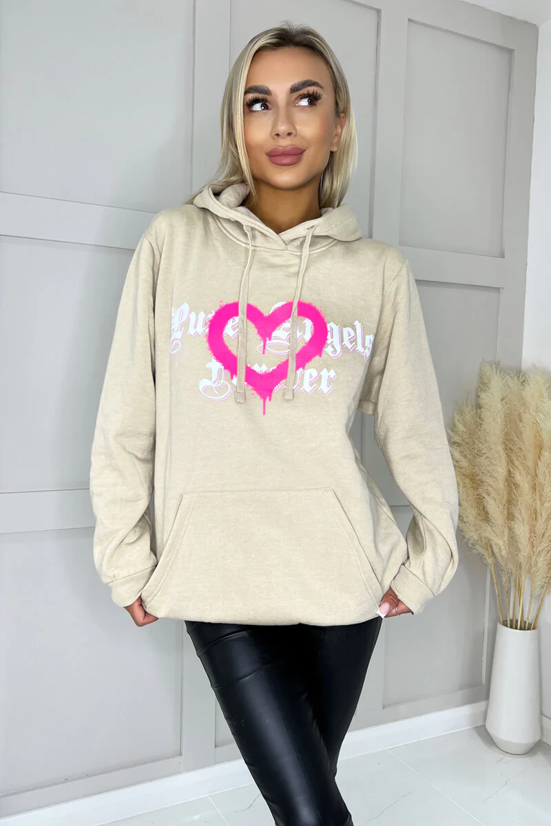 Stone Pure Angels Slogan Hoodie - Image 2