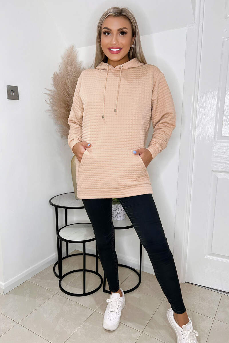 Stone Quilted Hoodie - Image 3