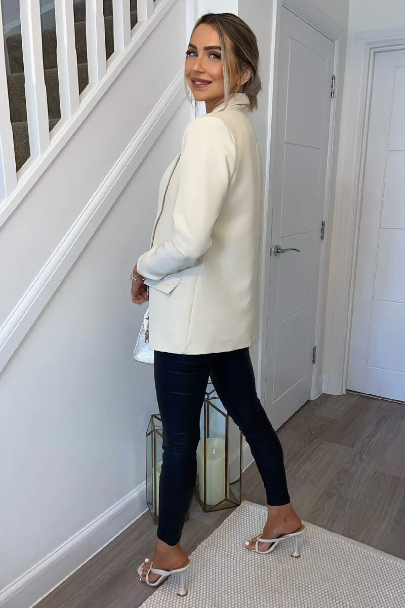 Stone Ruched Detail Sleeve Blazer - Image 3