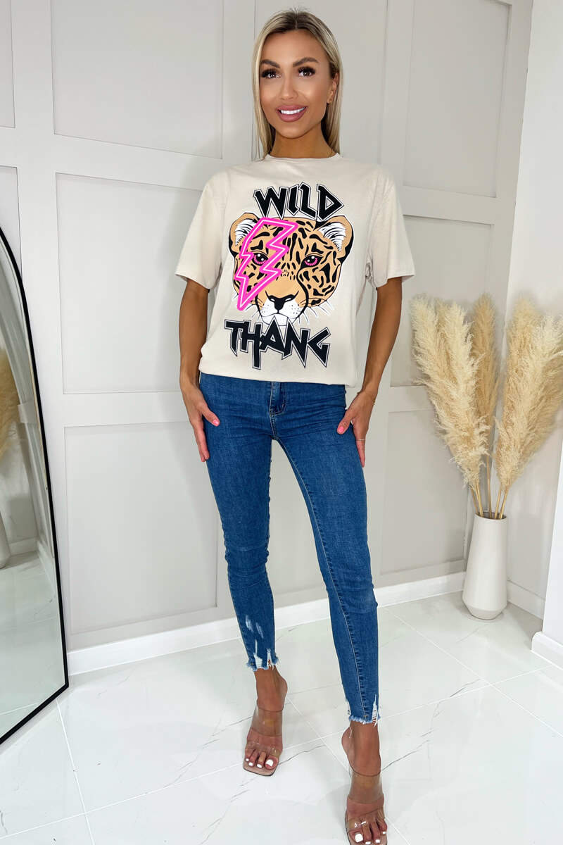 Stone Wild Thang Slogan T-Shirt - Image 2