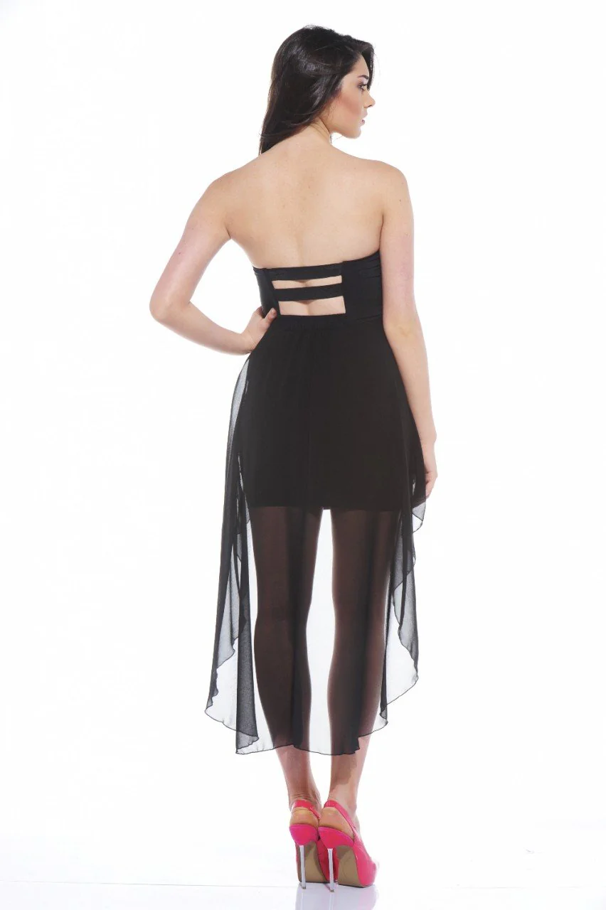 Strapless Bodycon Drop Back Dress - Image 4