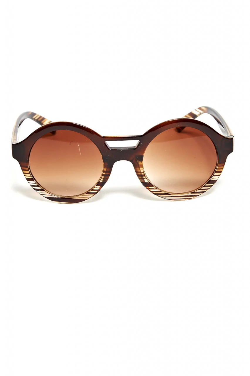 Striped Retro Sunglasses - Image 3