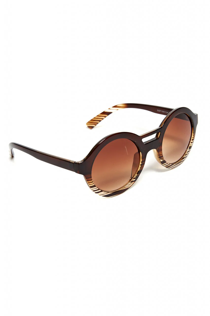 Striped Retro Sunglasses - Image 4