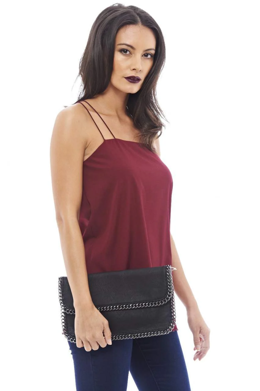 Stylish Chain Detail Clutch - Image 6