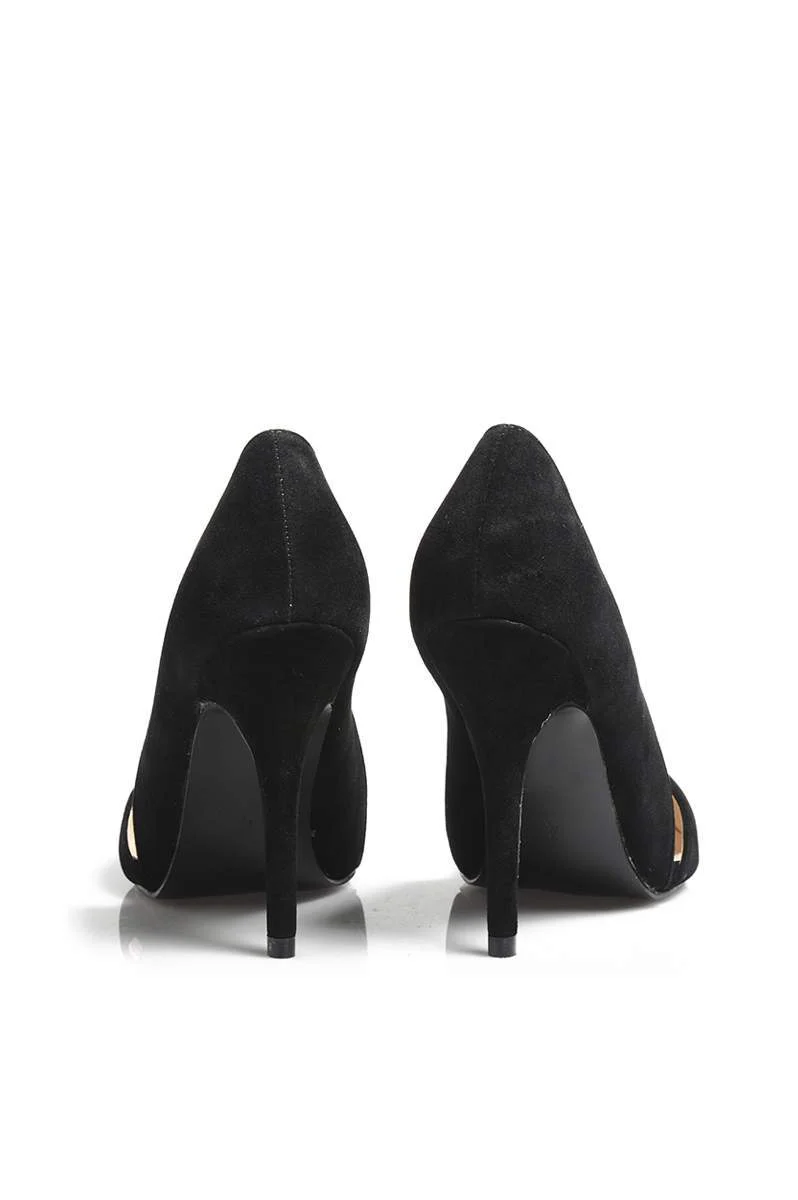 Suede Metal Toe Heels - Image 3