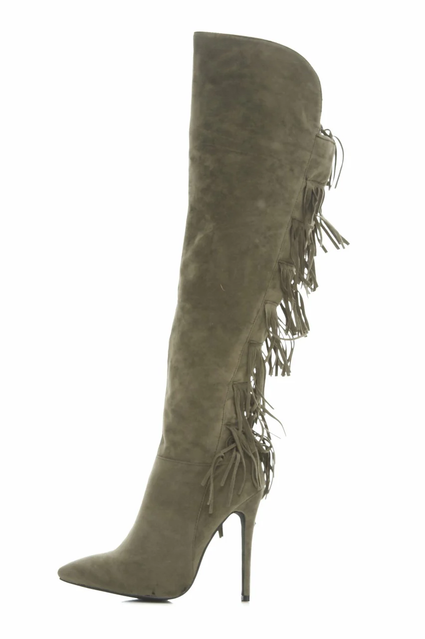 Suede Tassel Boots - Image 2