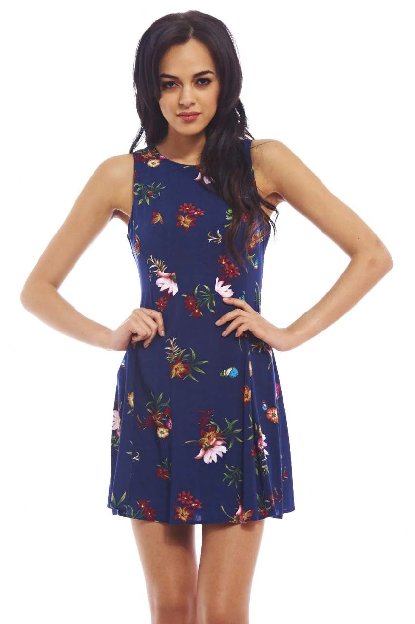 Summer Floral Printed Day Skater Dress