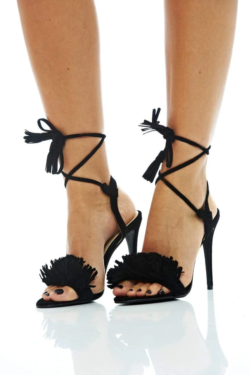 Tasseled Suede Heels