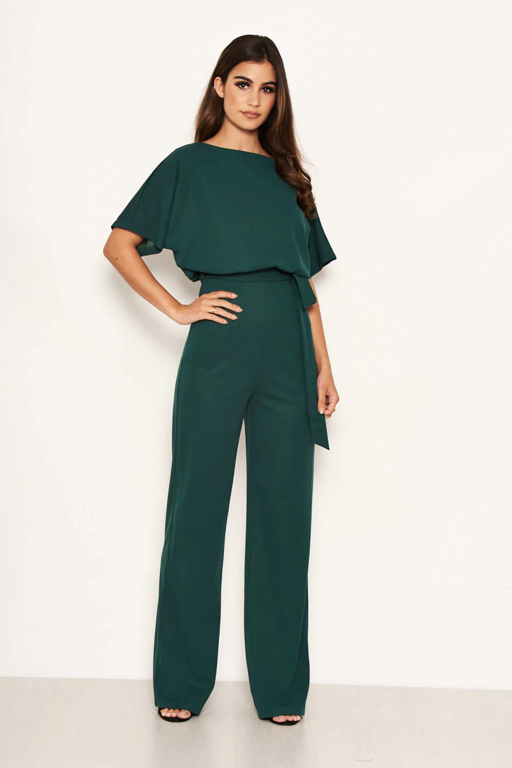 Teal Tie Waist Jumpsuit - Image 4