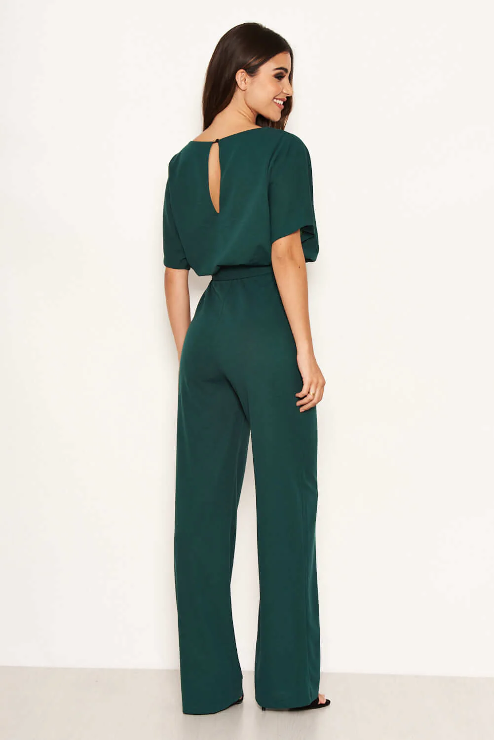 Teal Tie Waist Jumpsuit - Image 5